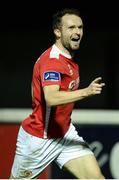 25 October 2016; Conan Byrne of St Patrick's Athletic celebrates after scoring his side's third goal during the SSE Airtricity League Premier Division match between St Patrick's Athletic and Dundalk at Richmond Park in Dublin. Photo by Seb Daly/Sportsfile