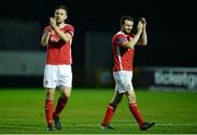 25 October 2016; Ger O'Brien, left, and Conan Byrne of St Patrick's Athletic clap the supporters following their side's victory during the SSE Airtricity League Premier Division match between St Patrick's Athletic and Dundalk at Richmond Park in Dublin. Photo by Seb Daly/Sportsfile