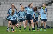 26 October 2016; Players from St. Mary's NS, Garristown, celebrate after beating Gaelscoil Mológa, Harold's Cross, in the Corn an Chladaigh final during the Allianz Cumann na mBunscol Finals at Croke Park in Dublin. Photo by Piaras Ó Mídheach/Sportsfile