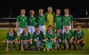 26 October 2016; The Republic of Ireland team before the UEFA European Women's U17 Championship Qualifier match between Republic of Ireland and Faroe Islands at Turners Cross in Cork. Photo by Eóin Noonan/Sportsfile