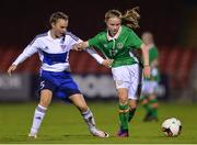 26 October 2016; Isibeal Carolan of Republic of Ireland in action against Rebeka J Olsen of Faroe Islands during the UEFA European Women's U17 Championship Qualifier match between Republic of Ireland and Faroe Islands at Turners Cross in Cork. Photo by Eóin Noonan/Sportsfile