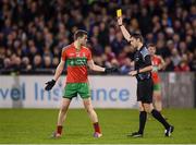 26 October 2016; Dean Rock of Ballymun Kickhams receives a yellow card from referee Barry Tiernan during the Dublin County Senior Club Football Championship Semi-Final match between St Vincent's and Ballymun Kickhams at Parnell Park in Dublin. Photo by Stephen McCarthy/Sportsfile