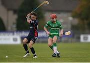 22 October 2016; John McNulty of Scotland in action against Keith Carmody of Ireland during the 2016 U21 Hurling/Shinty International Series match between Ireland and Scotland at Bught Park in Inverness, Scotland. Photo by Piaras Ó Mídheach/Sportsfile
