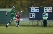 22 October 2016; Jack Sheridan of Ireland during the 2016 U21 Hurling/Shinty International Series match between Ireland and Scotland at Bught Park in Inverness, Scotland. Photo by Piaras Ó Mídheach/Sportsfile