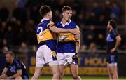 27 October 2016; Eóin O'Brien, right, and Paul Bourke of Castleknock celebrate at the final whistle following the Dublin County Senior Club Football Championship Semi-Final between St. Judes and Castleknock at Parnell Park in Dublin. Photo by Sam Barnes/Sportsfile