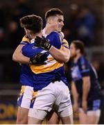 27 October 2016; Eóin O'Brien, right, and Paul Bourke of Castleknock celebrate at the final whistle following the Dublin County Senior Club Football Championship Semi-Final between St. Judes and Castleknock at Parnell Park in Dublin. Photo by Sam Barnes/Sportsfile