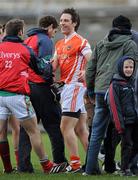 13 March 2011; Billy Joe Padden, Armagh, with Aidan Kilcoyne, Mayo, after the match. Allianz Football League, Division 1, Round 4, Mayo v Armagh, McHale Park, Castlebar, Co. Mayo. Picture credit: Brian Lawless / SPORTSFILE