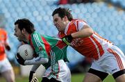 13 March 2011; Kevin McLoughlin, Mayo, in action against Billy Joe Padden, Armagh. Allianz Football League, Division 1, Round 4, Mayo v Armagh, McHale Park, Castlebar, Co. Mayo. Picture credit: Brian Lawless / SPORTSFILE