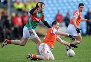 13 March 2011; Ciaran McKeever, Armagh, in action against Aidan Kilcoyne, Mayo. Allianz Football League, Division 1, Round 4, Mayo v Armagh, McHale Park, Castlebar, Co. Mayo. Picture credit: Brian Lawless / SPORTSFILE