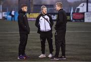 28 October 2016; Daryl Horgan, centre, of Dundalk chats with his two brothers Colm, left, and Kevin of Galway United before the start of the SSE Airtricity League Premier Division match between Dundalk and Galway United at Oriel Park in Dundalk Co Louth. Photo by David Maher/Sportsfile