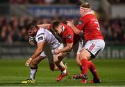 28 October 2016; Wiehahn Herbst of Ulster is tackled by Rory Scannell of Munster during the Guinness PRO12 Round 7 match between Ulster and Munster at Kingspan Stadium, Ravenhill Park in Belfast. Photo by Ramsey Cardy/Sportsfile