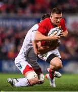 28 October 2016; Andrew Conway of Munster is tackled by Robbie Diack of Ulster during the Guinness PRO12 Round 7 match between Ulster and Munster at Kingspan Stadium, Ravenhill Park in Belfast. Photo by Stephen McCarthy/Sportsfile