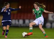 28 October 2016; Heather Payne of the Republic of Ireland in action against Darya Tataryn of Belarus during the UEFA European Women's U17 Championship Qualifier match between Republic of Ireland and Belarus at Turner's Cross in Cork. Photo by Eóin Noonan/Sportsfile