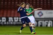 28 October 2016; Heather Payne of the Republic of Ireland in action against Anastasia Shlapakova of Belarus during the UEFA European Women's U17 Championship Qualifier match between Republic of Ireland and Belarus at Turner's Cross in Cork. Photo by Eóin Noonan/Sportsfile