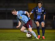 28 October 2016; Conor Ellis of Cobh Ramblers in action against Jake Hyland of Drogheda United during the SSE Airtricity League First Division play-off second leg match between Drogheda United and Cobh Ramblers at United Park in Drogheda, Co Louth. Photo by Matt Browne/Sportsfile