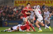 28 October 2016; Darren Sweetnam of Munster is tackled by Luke Marshall of Ulster during the Guinness PRO12 Round 7 match between Ulster and Munster at Kingspan Stadium, Ravenhill Park in Belfast. Photo by Ramsey Cardy/Sportsfile
