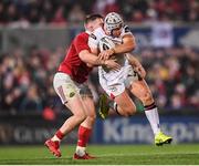 28 October 2016; Luke Marshall of Ulster is tackled by Rory Scannell of Munster during the Guinness PRO12 Round 7 match between Ulster and Munster at Kingspan Stadium, Ravenhill Park in Belfast. Photo by Stephen McCarthy/Sportsfile