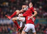 28 October 2016; Darren Sweetnam and Alex Wootton, 22, of Munster in action against Tommy Bowe of Ulster during the Guinness PRO12 Round 7 match between Ulster and Munster at Kingspan Stadium, Ravenhill Park in Belfast. Photo by Stephen McCarthy/Sportsfile