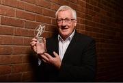 28 October 2016; Former Kerry footballer Pat Spillane with his Football Hall of Fame Award at the Gaelic Writers Awards at the Jackson Court Hotel in Harcourt Street, Dublin. Photo by Piaras Ó Mídheach/Sportsfile