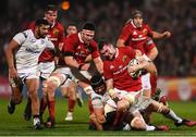 28 October 2016; Peter O'Mahony of Munster is tackled by Dan Tuohy of Ulster during the Guinness PRO12 Round 7 match between Ulster and Munster at Kingspan Stadium, Ravenhill Park in Belfast. Photo by Ramsey Cardy/Sportsfile