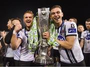 28 October 2016; Dane Massey, left, and Andy Boyle of Dundalk celebrate with the trophy after the SSE Airtricity League Premier Division match between Dundalk and Galway United at Oriel Park in Dundalk Co Louth. Photo by David Maher/Sportsfile