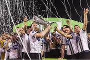 28 October 2016; Dundalk captain Stephen O'Donnell celebrates with the trophy after the SSE Airtricity League Premier Division match between Dundalk and Galway United at Oriel Park in Dundalk Co Louth. Photo by David Maher/Sportsfile