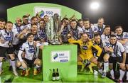 28 October 2016; The Dundalk team pose for a photograph with the trophy after the SSE Airtricity League Premier Division match between Dundalk and Galway United at Oriel Park in Dundalk Co Louth. Photo by David Maher/Sportsfile