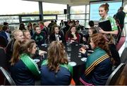 29 October 2016; Youth Representative Aine McParland, from Killeavy, Co Armagh, visits a group during a forum entitled &quot;Getting the Right Balance&quot; during the GAA Youth Forum 2016 at Croke Park in Dublin. Photo by Cody Glenn/Sportsfile