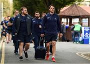 29 October 2016; Conor Carey, left, and Quinn Roux of Connacht arrive prior to the Guinness PRO12 Round 7 match between Leinster and Connacht at the RDS Arena, Ballsbridge, in Dublin. Photo by Stephen McCarthy/Sportsfile