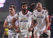 28 October 2016; Charles Piutau, centre, Paddy Jackson, left, and Dan Tuohy of Ulster following their defeat in the Guinness PRO12 Round 7 match between Ulster and Munster at Kingspan Stadium, Ravenhill Park in Belfast. Photo by Ramsey Cardy/Sportsfile