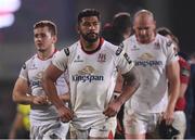 28 October 2016; Charles Piutau, centre, Paddy Jackson, left, and Dan Tuohy of Ulster following their defeat in the Guinness PRO12 Round 7 match between Ulster and Munster at Kingspan Stadium, Ravenhill Park in Belfast. Photo by Ramsey Cardy/Sportsfile