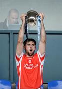 29 October 2016; Cuala captain Oisín Gough lifts the New Ireland cup after the Dublin County Senior Club Hurling Championship Final at Parnell Park in Dublin. Photo by Daire Brennan/Sportsfile