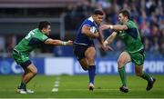 29 October 2016; Adam Byrne of Leinster is tackled by Tiernan O'Halloran, left, and Craig Ronaldson of Connacht during the Guinness PRO12 Round 7 match between Leinster and Connacht at the RDS Arena, Ballsbridge, in Dublin. Photo by Stephen McCarthy/Sportsfile