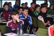 29 October 2016; Youth attendees listen to a discussion on &quot;Respect and Sportsmanship&quot; led by Senior Intercounty Football Referee David Gough during the GAA Youth Forum 2016 at Croke Park in Dublin. Photo by Cody Glenn/Sportsfile