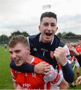29 October 2016; Jake Malone, left, and Sean Brennan of Cuala celebrate after the Dublin County Senior Club Hurling Championship Final at Parnell Park in Dublin. Photo by Daire Brennan/Sportsfile