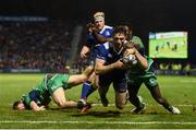 29 October 2016; Barry Daly of Leinster goes over to score his side's second try despite the tackle of Niyi Adeolokun of Connacht during the Guinness PRO12 Round 7 match between Leinster and Connacht at the RDS Arena, Ballsbridge, in Dublin. Photo by Stephen McCarthy/Sportsfile