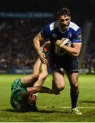 29 October 2016; Barry Daly of Leinster on his way to scoring his side's second try despite the tackle of Kieran Marmion of Connacht during the Guinness PRO12 Round 7 match between Leinster and Connacht at the RDS Arena, Ballsbridge, in Dublin. Photo by Stephen McCarthy/Sportsfile