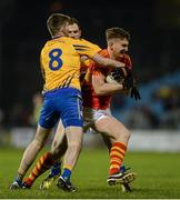 29 October 2016; Barry Moran of Castlebar Mitchels in action against Thomas Clarke and Diarmaid Walsh, behind, of Knockmore during the Mayo Senior Club Football Championship Final at Elverys MacHale Park in Castlebar, Co. Mayo. Photo by Piaras Ó Mídheach/Sportsfile