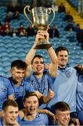 29 October 2016; Lee Keegan of Westport celebrates with the cup after the Mayo Intermediate Club Football Championship Final match between Westport and Kiltimagh at Elverys MacHale Park in Castlebar, Co. Mayo. Photo by Piaras Ó Mídheach/Sportsfile