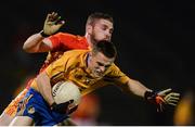 29 October 2016; Seán Rutledge of Knockmore in action against Fergal Durkan of Castlebar Mitchels during the Mayo Senior Club Football Championship Final match between Castlebar Mitchels and Knockmore at Elverys MacHale Park in Castlebar, Co. Mayo. Photo by Piaras Ó Mídheach/Sportsfile