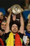 29 October 2016; Castlebar Mitchels captain Rory Byrne lifts the MocClair Cup after the Mayo Senior Club Football Championship Final match between Castlebar Mitchels and Knockmore at Elverys MacHale Park in Castlebar, Co. Mayo. Photo by Piaras Ó Mídheach/Sportsfile