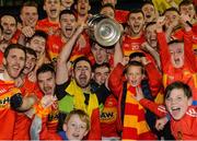 29 October 2016; Castlebar Mitchels captain Rory Byrne and his team-mates and supporters celebrate after the MocClair Cup after the Mayo Senior Club Football Championship Final match between Castlebar Mitchels and Knockmore at Elverys MacHale Park in Castlebar, Co. Mayo. Photo by Piaras Ó Mídheach/Sportsfile