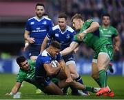 29 October 2016; Adam Byrne of Leinster is tackled by Tiernan O'Halloran of Connacht during the Guinness PRO12 Round 7 match between Leinster and Connacht at the RDS Arena, Ballsbridge, in Dublin. Photo by Stephen McCarthy/Sportsfile
