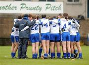 13 March 2011; The Monaghan players and manager Eamon McEneaney in a huddle before the game. Allianz Football League, Division 1, Round 4, Monaghan v Dublin, St Tiernach's Park, Clones, Co. Monaghan. Picture credit: Oliver McVeigh / SPORTSFILE