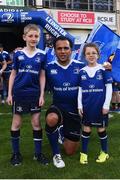 29 October 2016; Leinster matchday mascots Adam McCormick, from Threemilehouse, Co Monaghan and Aoife McArdle, from Dundalk, Co. Louth with captain Isa Nacewa ahead of the Guinness PRO12 Round 7 match between Leinster and Connacht at the RDS Arena, Ballsbridge, in Dublin. Photo by Ramsey Cardy/Sportsfile