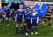 29 October 2016; Leinster matchday mascots Adam McCormick, from Threemilehouse, Co Monaghan and Aoife McArdle, from Dundalk, Co. Louth with captain Isa Nacewa ahead of the Guinness PRO12 Round 7 match between Leinster and Connacht at the RDS Arena, Ballsbridge, in Dublin. Photo by Ramsey Cardy/Sportsfile