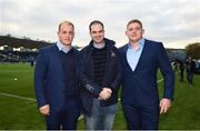 29 October 2016; Leinster PRO of the Month Maurice Davin, St Mary's College RFC, with Leinster's Bryan Byrne, left, and Tadhg Furlong, right, ahead of the Guinness PRO12 Round 7 match between Leinster and Connacht at the RDS Arena, Ballsbridge, in Dublin. Photo by Stephen McCarthy/Sportsfile