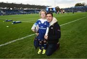 29 October 2016; Leinster matchday mascot Aoife McArdle, from Dundalk, Co. Louth, ahead of the Guinness PRO12 Round 7 match between Leinster and Connacht at the RDS Arena, Ballsbridge, in Dublin. Photo by Stephen McCarthy/Sportsfile