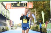 30 October 2016; Yurii Ruskyuk from Ukraine after finishing fifth in the SSE Airtricity Dublin Marathon 2016 at Merrion Square in Dublin City. 19,500 runners took to the Fitzwilliam Square start line to participate in the 37th running of the SSE Airtricity Dublin Marathon, making it the fourth largest marathon in Europe. Photo by Stephen McCarthy/Sportsfile