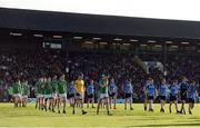 30 October 2016; Players from both teams parade around the pitch ahead of the Meath County Senior Club Football Championship Final game between Donaghmore/Ashbourne and Simonstown at Pairc Táilteann in Navan, Co. Meath. Photo by Seb Daly/Sportsfile